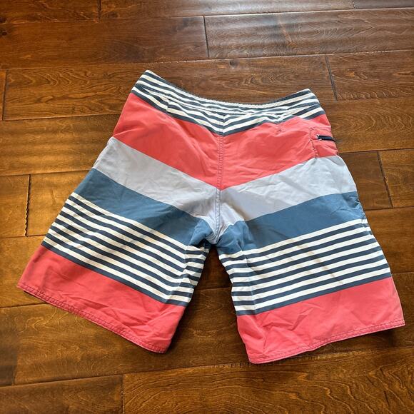 Patagonia Men's Wavefarer Board Shorts Size 31 Swim Trunks Blue Striped - Picture 7 of 10